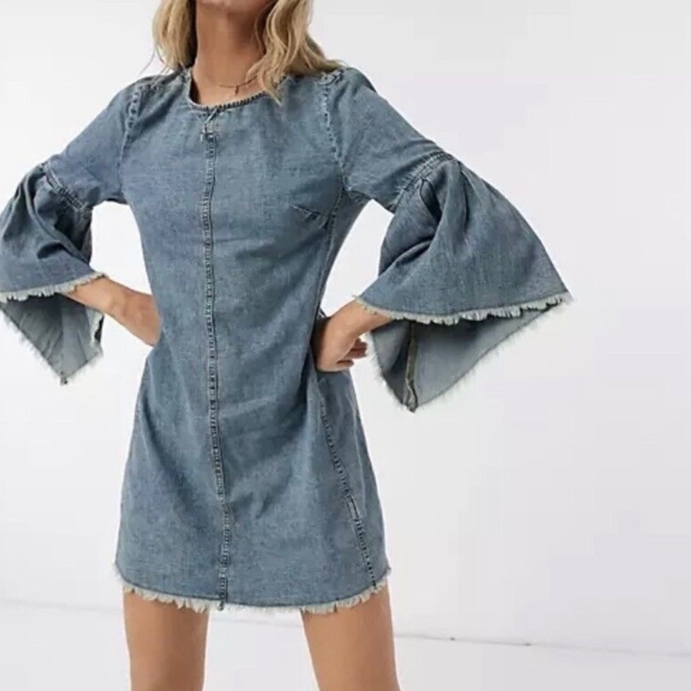 Free People Reckless Life Denim Dress